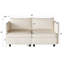 Causeuse 2 places Mid-Century en tissu respirant pour chambre à coucher en bois massif beige avec compartiment de rangement en chenille éponge-1349487153