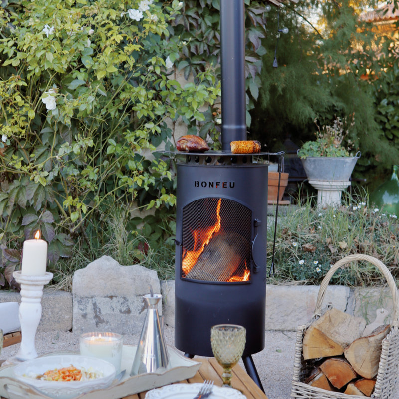 Triangle Steel Chimnea, Black