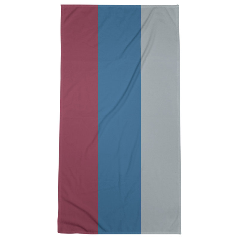 Columbus Lightweight Beach Towel, Microfiber, Burgundy/Blue/Silver