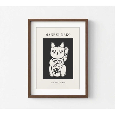 Affiche murale Maneki Neko - Minimalist Fortune Cat