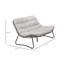 Banc à bascule d'extérieur résistant aux intempéries avec coussin luxueux pour jardin, balcon ou terrasse, structure en acier, mousse épaisse marron