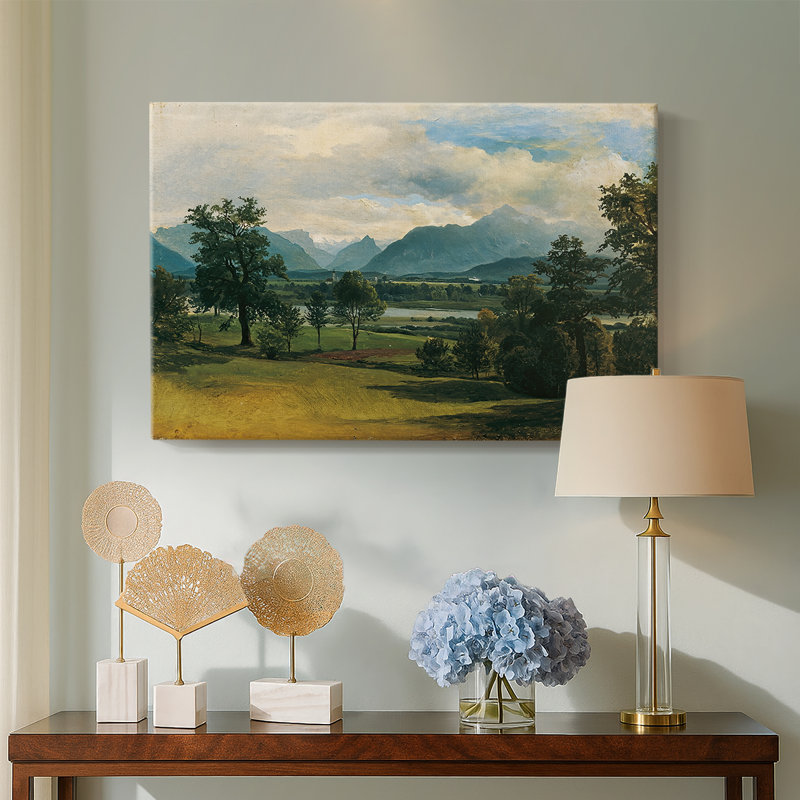 Vue d'une vallée alpine - Galerie Gauermann - toile tendue - c. Milieu du 19e siècle, 18 x 27