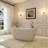 65 in. x 34 in. Solid Surface Freestanding Soaking Bathtub in Matte White