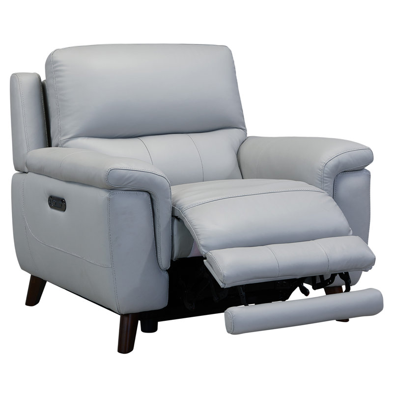 Jinaya 3 - Piece Living Room Set, Grey Genuine Leather/Faux Leather