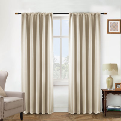 Solid Color Modern Blackout Thermal Curtain Panel Rod Pocket 1 Panel