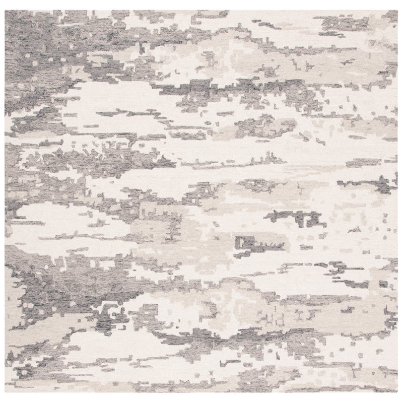 Tapis en laine touffeté à la main Miia, Carré 8 pi