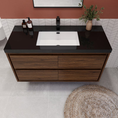 Vickye 47.24" W x 20" D x 25" H Single Bathroom Vanity