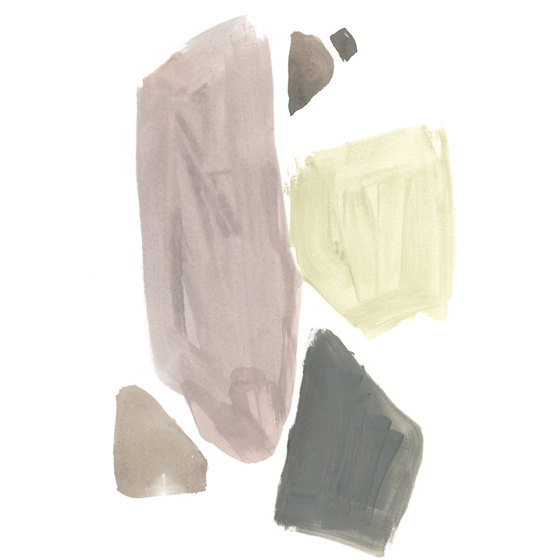 Muted Mod Shapes III by Jennifer Goldberger - Painting Print, 122cm H x 81cm W, Black Floater Framed