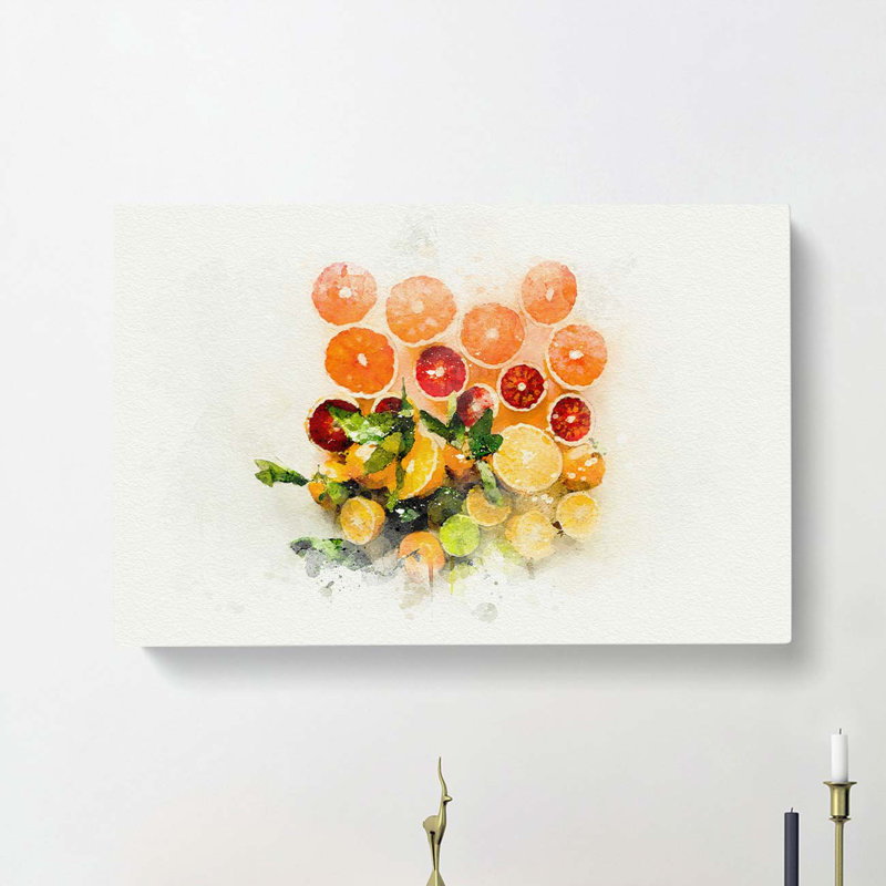Citrus Fruits in Abstract - Wrapped Canvas, 50cm H x 76cm W x 3cm D