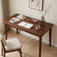 Bureau 55 po en bois d'hévéa massif - style Mid-Century moderne, bureau d'écriture / d'ordinateur compact-376285937