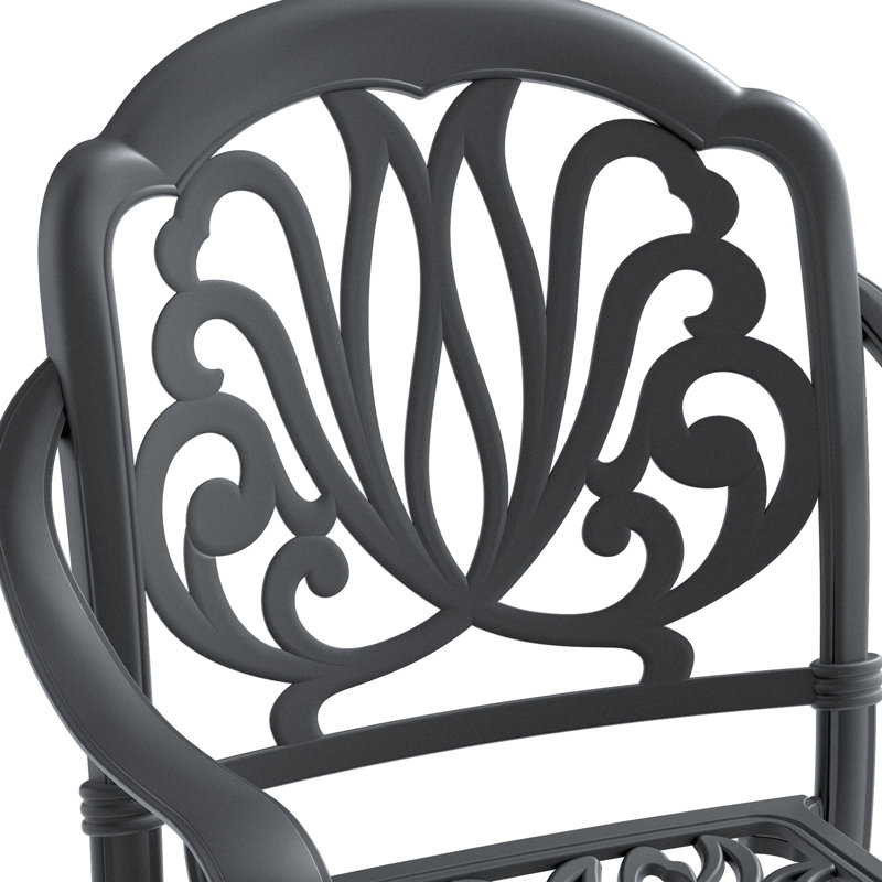 Mobilier de patio noir avec coussins - structure en aluminium, corrosion, conception ergonomique toutes saisons, sièges confortables résistants aux intempéries