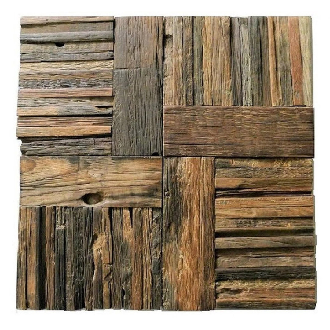 Hovi Rustic 30 x 30 cm Wood Mosaic Tile in Brown