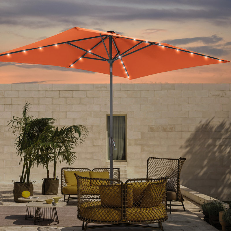 Parasol de marché rectangulaire 6 pi x 9 pi Rydder, Orange