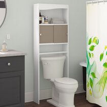 Die Toilette Badezimmer ablage, freistehender Badezimmers chrank mit  Doppeltüren und verstellbaren Regalen, weiß - AliExpress