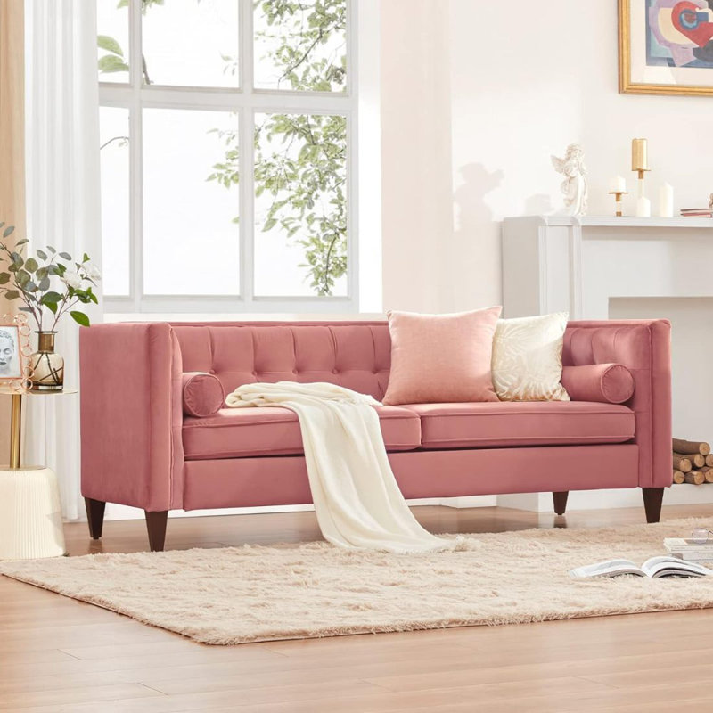 Canapé Dinapoli moderne en velours l 78 po Dreamsir
