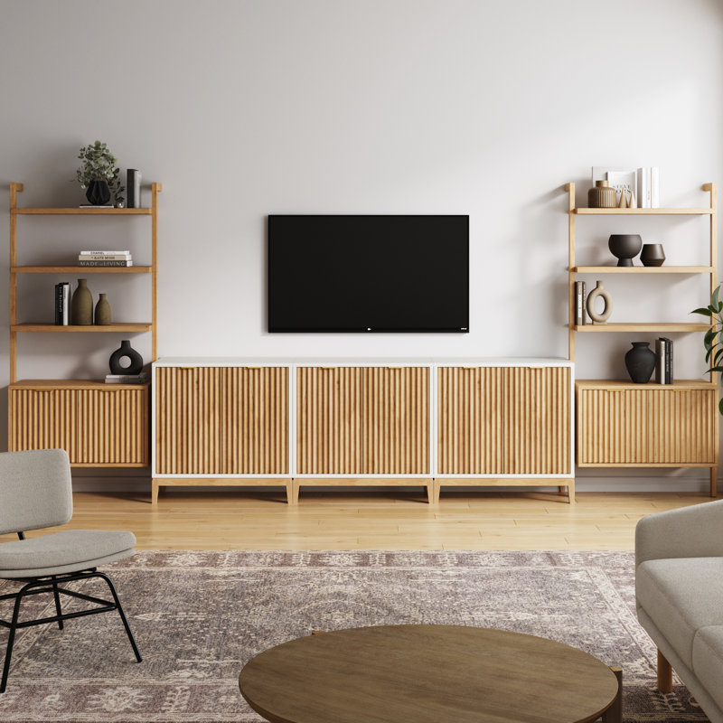 Coady Sideboard And Bookcase Set Entertainment Center, White