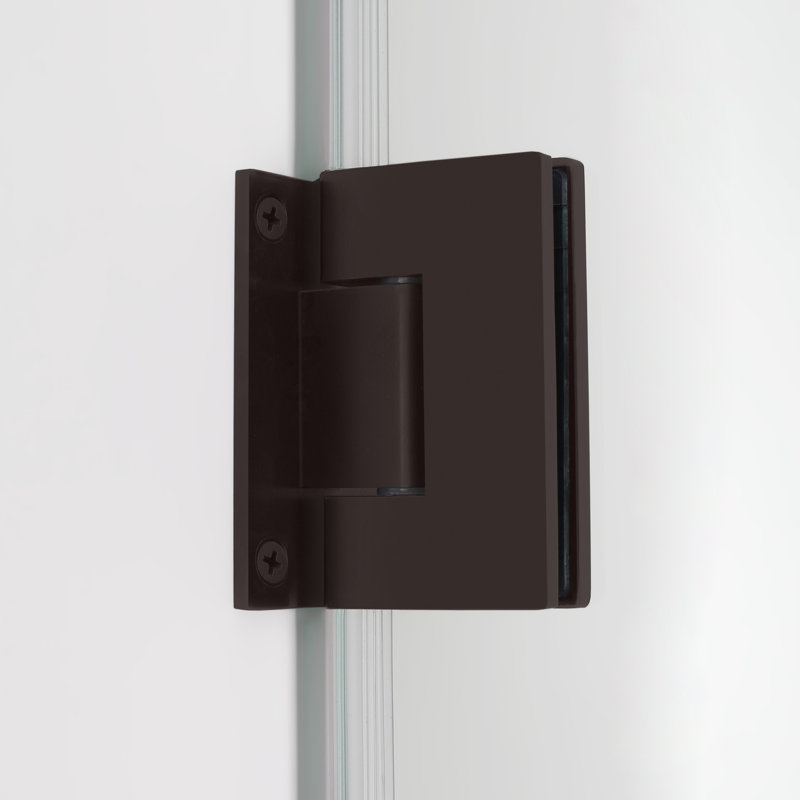 Bronze Frameless Pivot Shower Door with Clear Glass