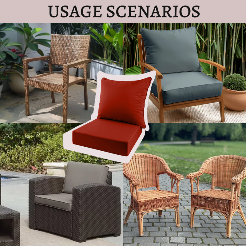 Outdoor and Indoor Chair Cushions with Backrests: Waterproof, Durable, Soft, and Comfortable Garden Furniture Cushions—Fade-Resistant, Thickened Seat Cushions