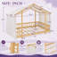 Lit cabane complet avec baldaquin, guirlande lumineuse et barrières de sécurité, lit plateforme en bois pour enfants avec sommier à lattes, sans sommier tapissier nécessaire-972769380