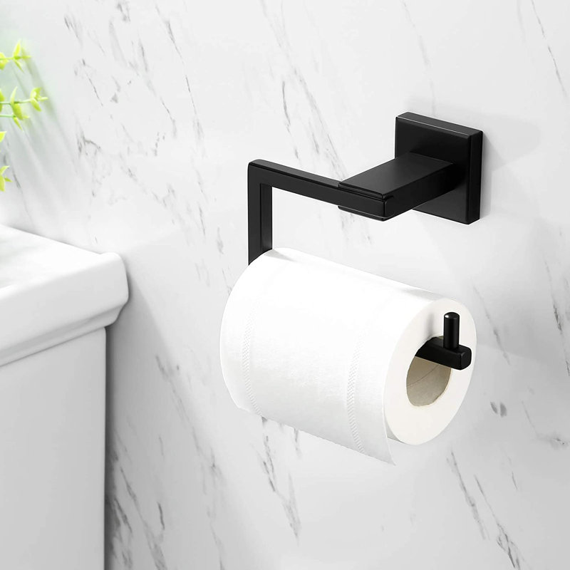 Wall Mounted Toilet Paper Holder, Matt Black