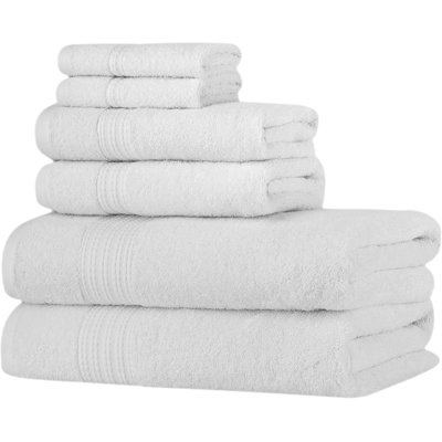 L'ensemble 6 serviettes de bain en coton turc Blakemore Luxury, ultra doux, à séchage rapide et très absorbant, comprend 2 serviettes de bain, 2 serviettes à main et 2 débarbouillettes
