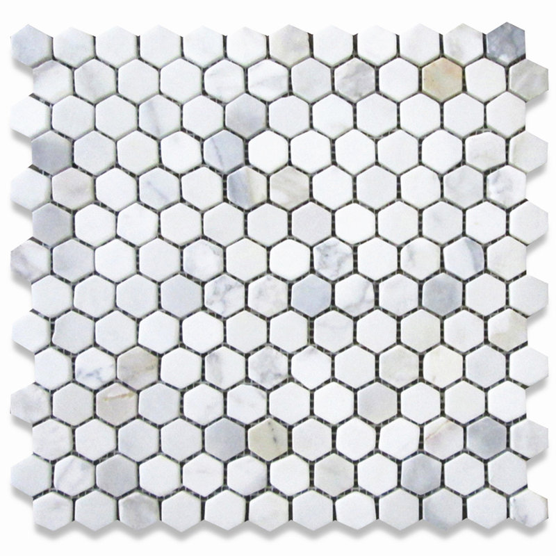 Calacatta 11" x 11" Marble Mosaic Tile, Gray