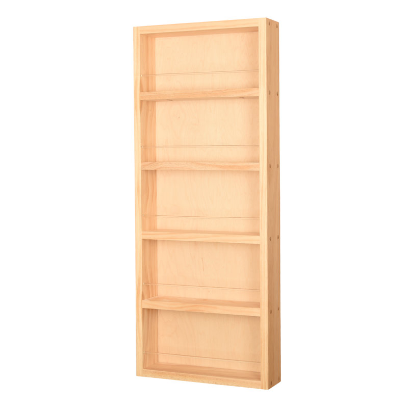 Étagère à épices sur le mur Mitchell, Bois brut, H 35 po x l 11 po