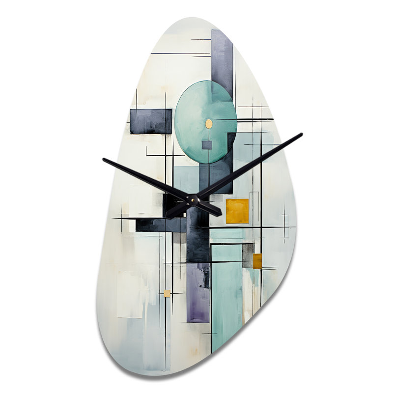 Horloge murale en métal blanc, bleu et blanc, Moyenne