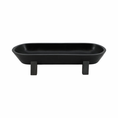 Mango Wood Bowl with Raised-Leg Design - Handcrafted Solid Wood Accent Bowl Featuring Modern Sculptural Base for Contemporary Styled Spaces