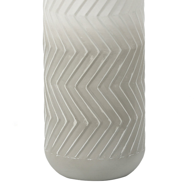 Ensemble de 2 vases modernes en métal gris et blanc