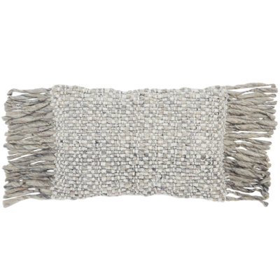 Upson Tassels Wool Lumbar Throw Pillow
