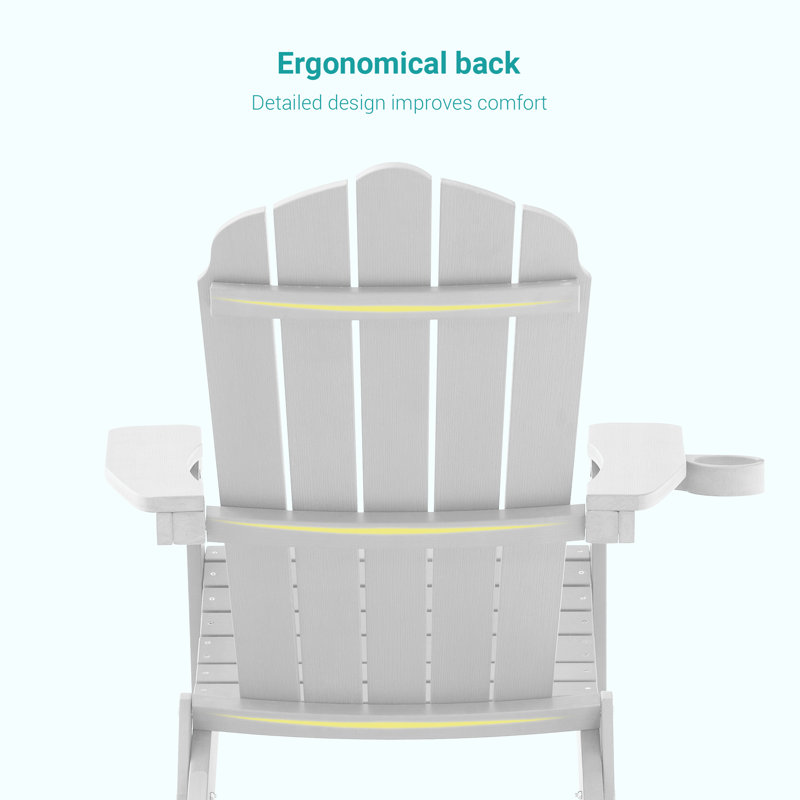 Chaise Adirondack pliable Luna, Blanc