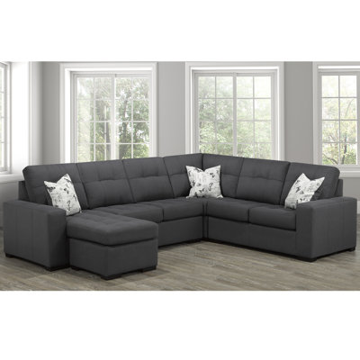 Upholstered L-Shaped Sectional Reversible