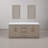 Kamila 72" Carrara White Marble Countertop Bath Vanity in Gray Oak with Mirror-465442308