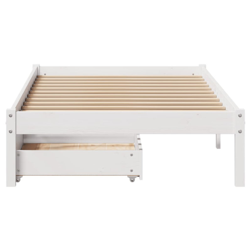 Solid Wood Storage Bed, Small Single (2'6), White