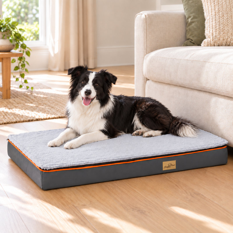 Dog Bed with Removable Washable Cover, 8cm H X 70cm W X 95cm D