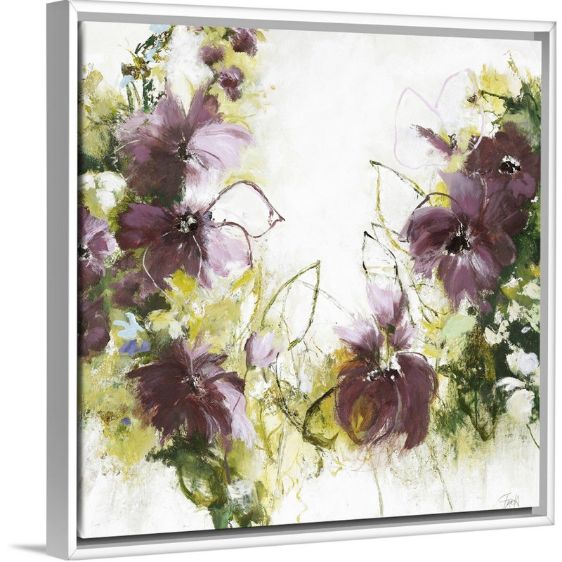 Flower Blush 1 - reproduction d'art, Toile blanche encadrée, H 38 po x l 38 po x P 1,75 po