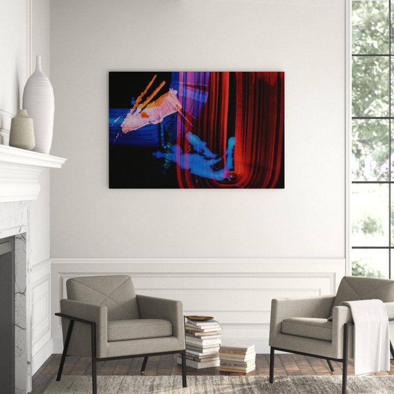 Neon Stroke III Print by Elle Youngstrom, 40" H x 60" W, Glass Coat