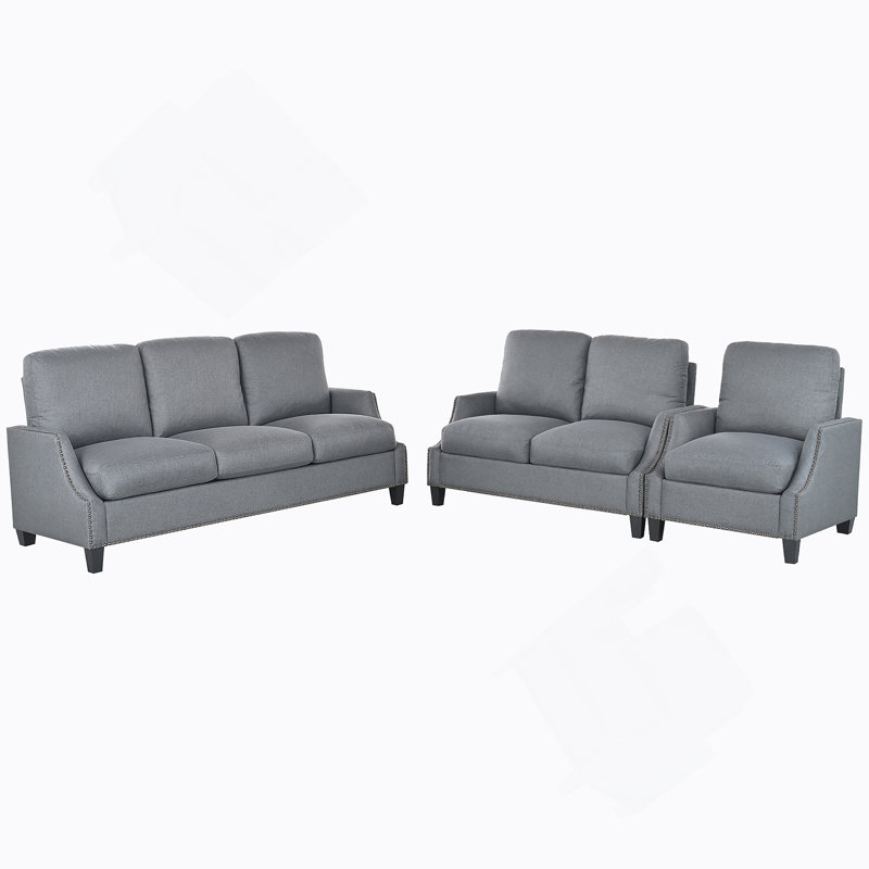 Ensemble de canapés de salon modernes 3 pièces avec canapé modulaire, causeuse et fauteuil, idéal pour le confort et le style d'un appartement