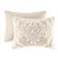 Housse de couette 3 pièces, double / grand, chenille de coton avec capitonnage et fermeture à boutons, double / grand, Shabby Chic