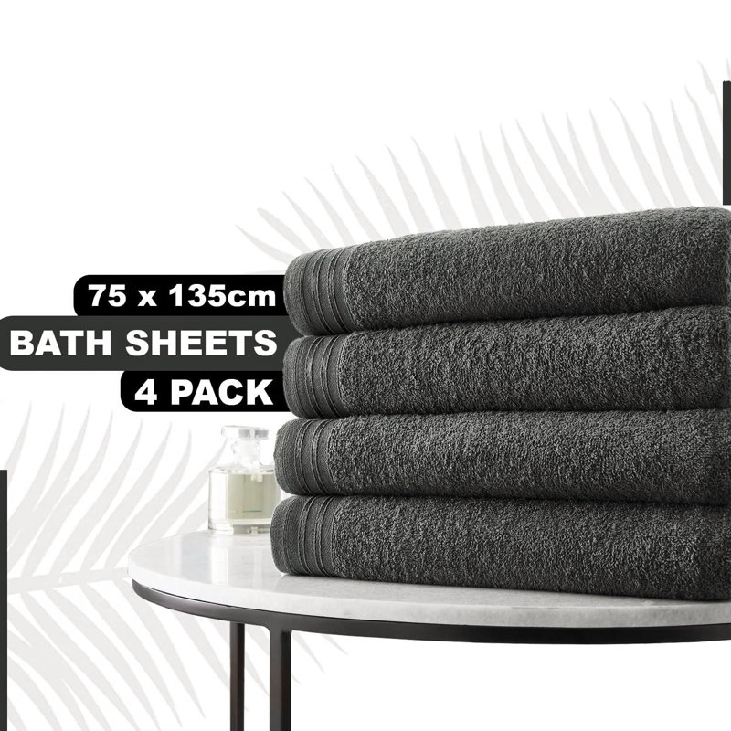 Jacie Bath Towel, Charcoal