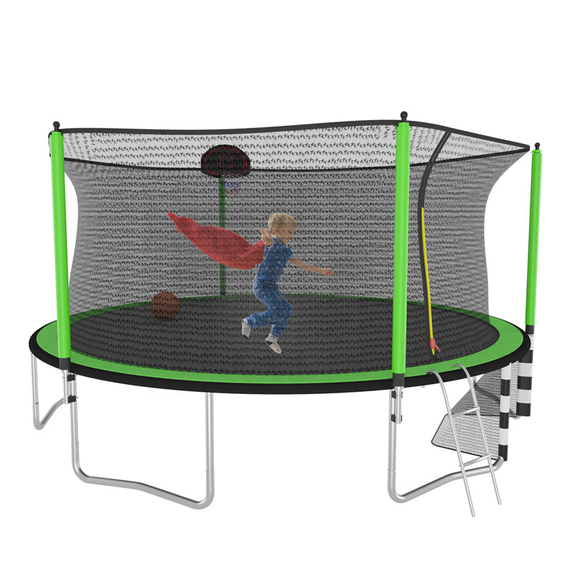 Specool Round Backyard Trampoline with Safety Enclosure