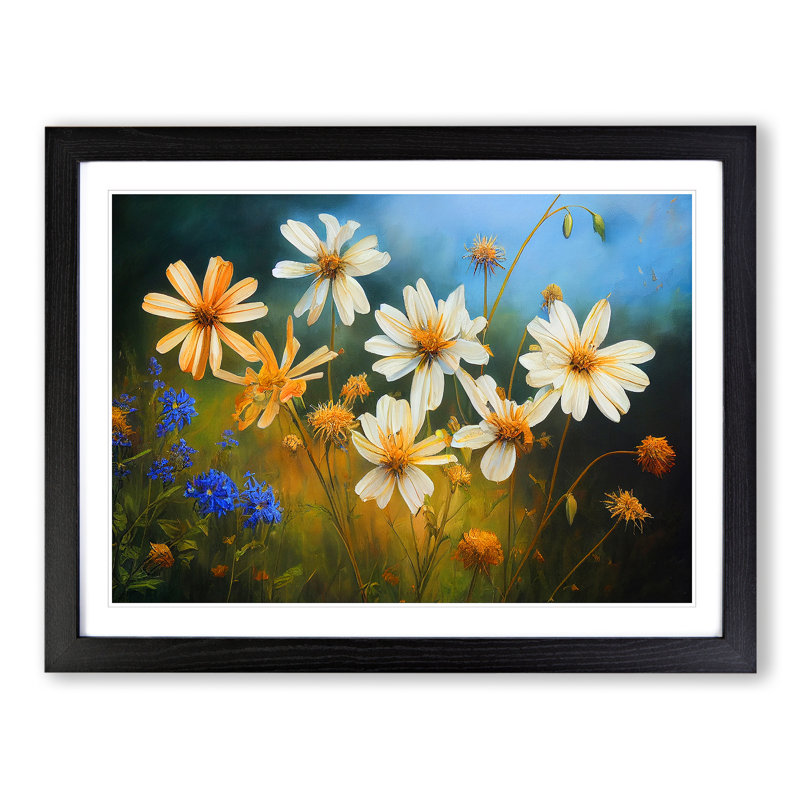 Ethereal Wildflowers Floral - Framed Print, Black, 34cm H x 46cm W x 2cm D