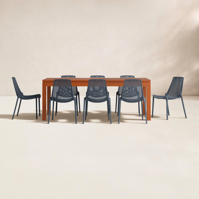 Anautica 83" Eucalyptus Patio Dining Set