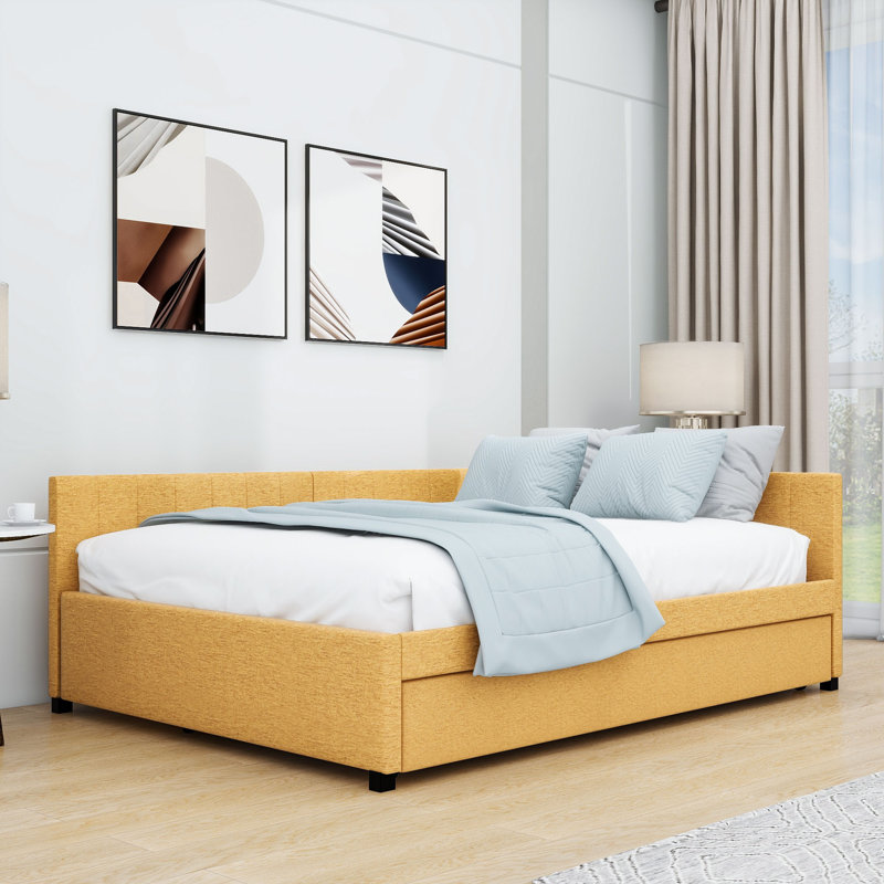 Thelman Upholstered Daybed, Full / Double, Yellow