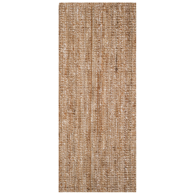 Tapis tissé à la main en jute/sisal naturel/ivoire Alda, Tapis de couloir 2 pi 6 po x 6 pi