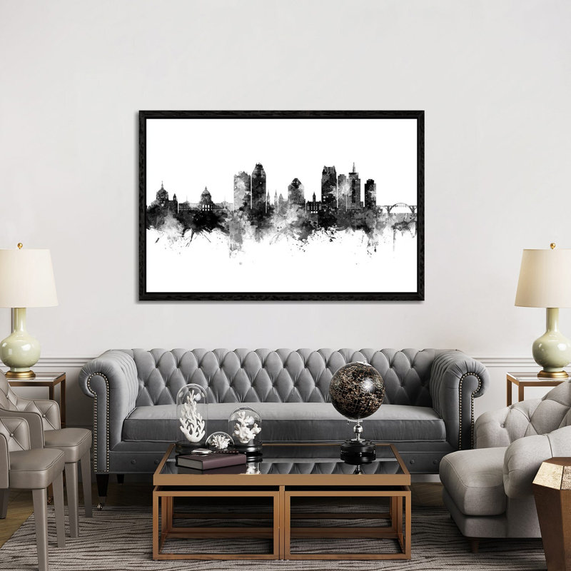 Saint Paul Minnesota Skyline by Michael Tompsett - 1 Piece Wall Art on Canvas, 101.6cm H x 152.4cm W x 3.81cm D