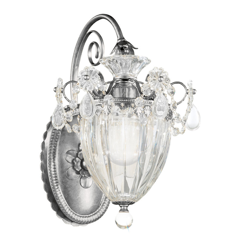 Bagatelle 1 - Light Armed Sconce, Polished Silver, Heritage Clear