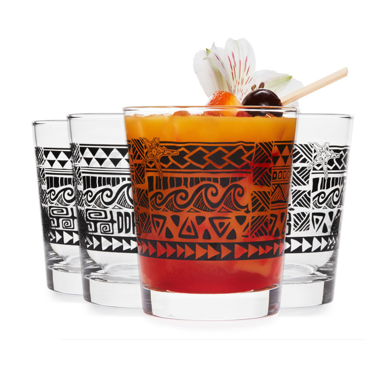 Tiki Libbey Rocks Glass, Black