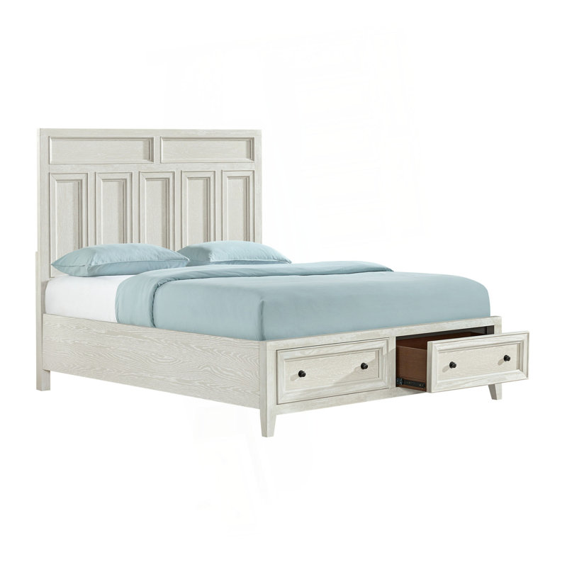 Grand lit avec rangement Gypse, Blanc